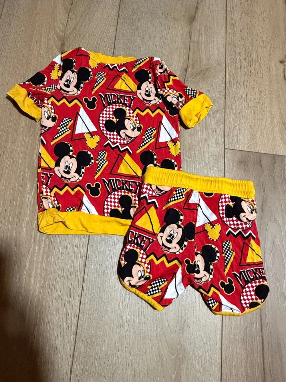 Bamboo short set|Mickey retro print|18-24M